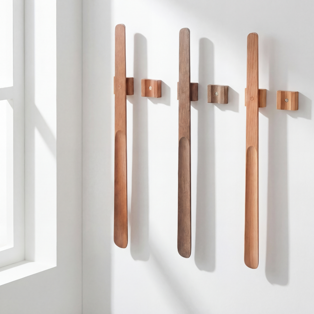 Magnetischer Schuhanzieher aus Massivholz