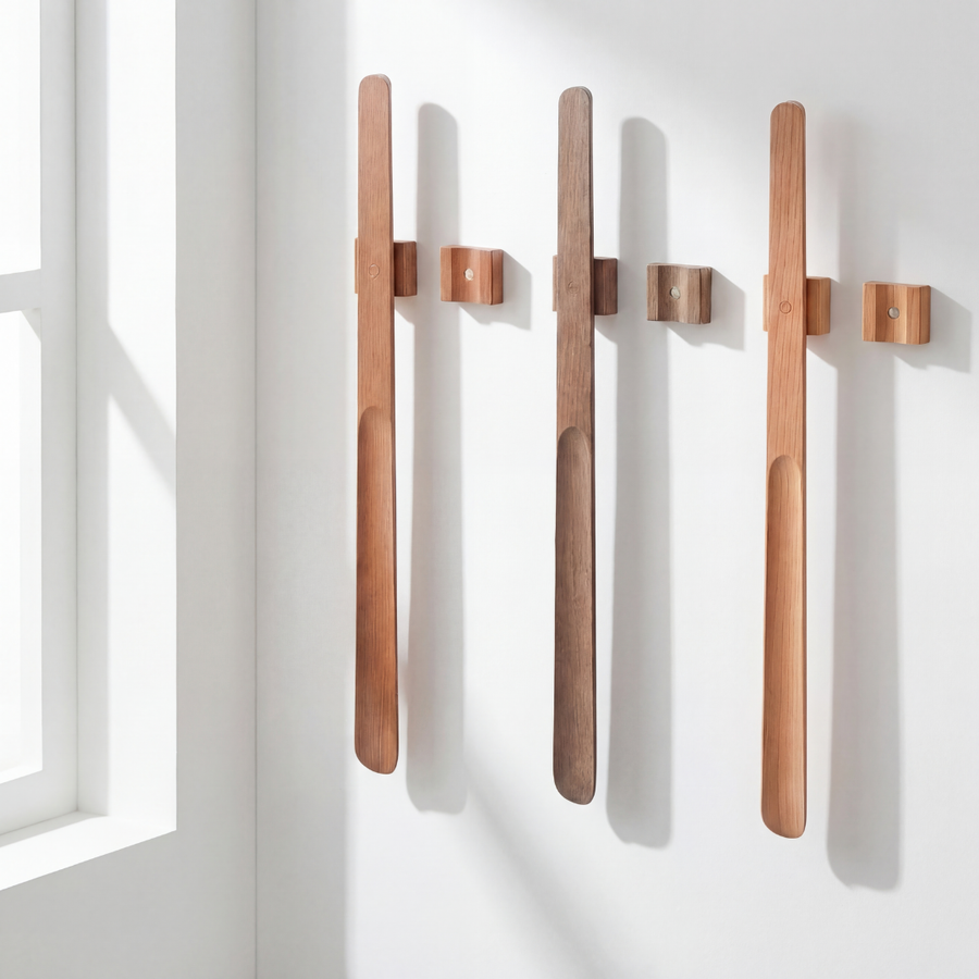 Magnetischer Schuhanzieher aus Massivholz